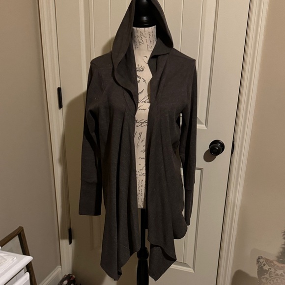 Alpha Amour Tops - Gray Hooded Cardigan